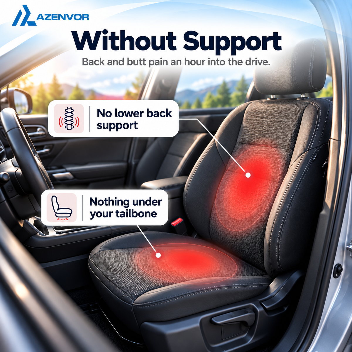 Cushion on a car seat